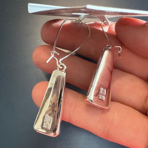 Robert Lee Morris Gold Silver Mixed Metal Drop Earrings - Picture 6 of 6